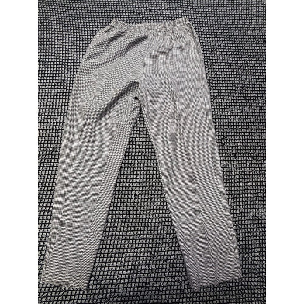 Alfred Dunner Pants Womens 8 Black White Houndstooth Elastic Waist